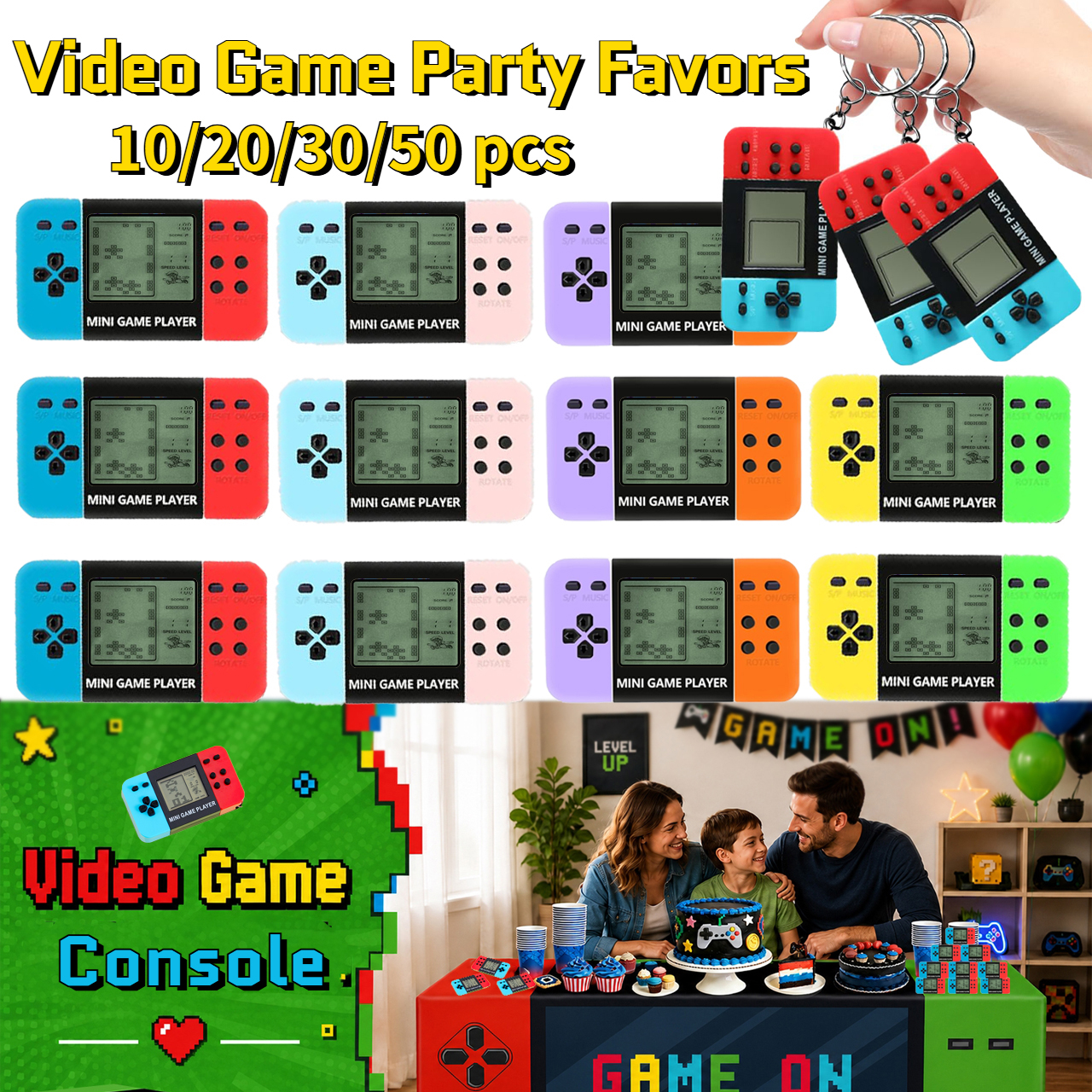 Arcade Vibes - 10-120pcs Kids Mini Handheld Game Arcade