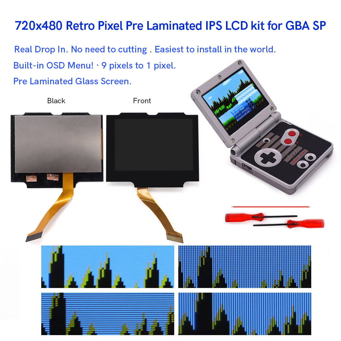 HD 3.0 inch For GBA SP V5  Lam - Lcd Screen Arcade avaliação e preço