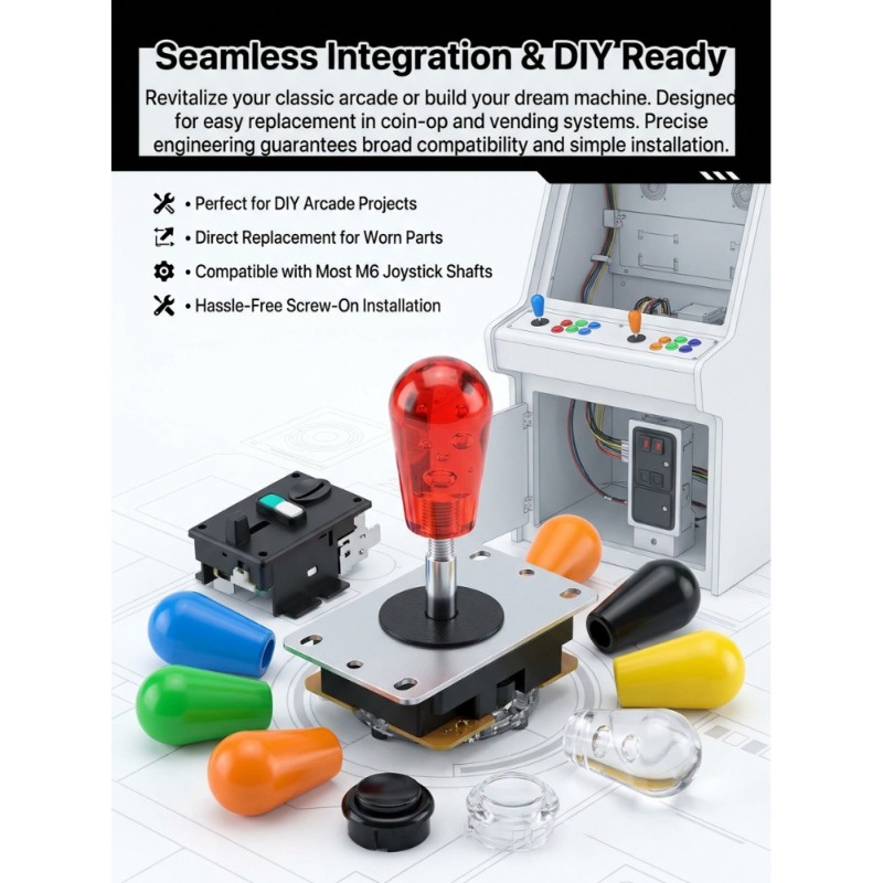 1 PCS M6 Joystick  American Ba - Arcade Game Vending Machine avaliação e preço