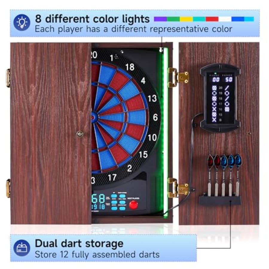 Electronic Dart Board with Cab - Electronic Dartboard Cabinet avaliação e preço