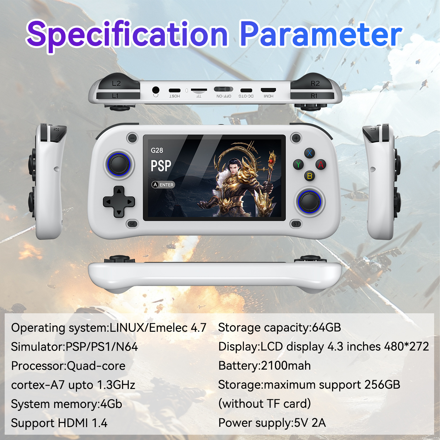 G28 game console 4.3-inch high - Arcade Vibes avaliação e preço