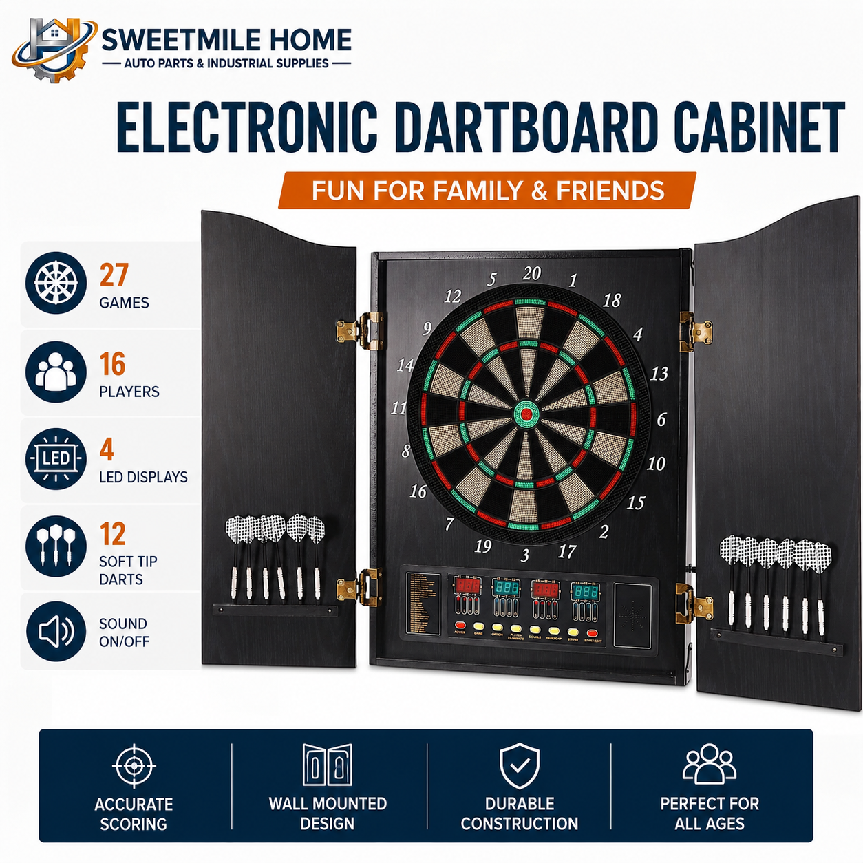 Wall Mounted Electronic Dartbo - Electronic Dartboard Cabinet avaliação e preço