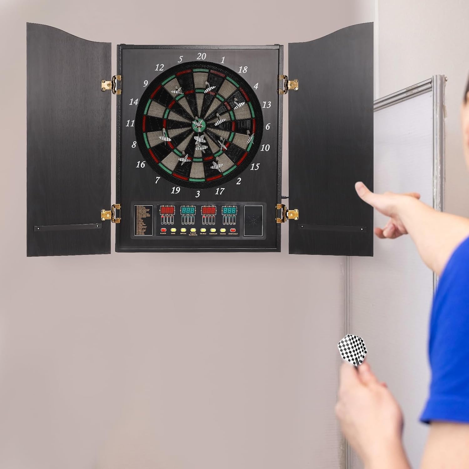 Wall Mounted Electronic Dartbo - Electronic Dartboard Cabinet avaliação e preço