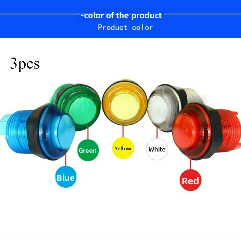 3pcs 24MM Illuminated Push But - Arcade Vibes avaliação e preço