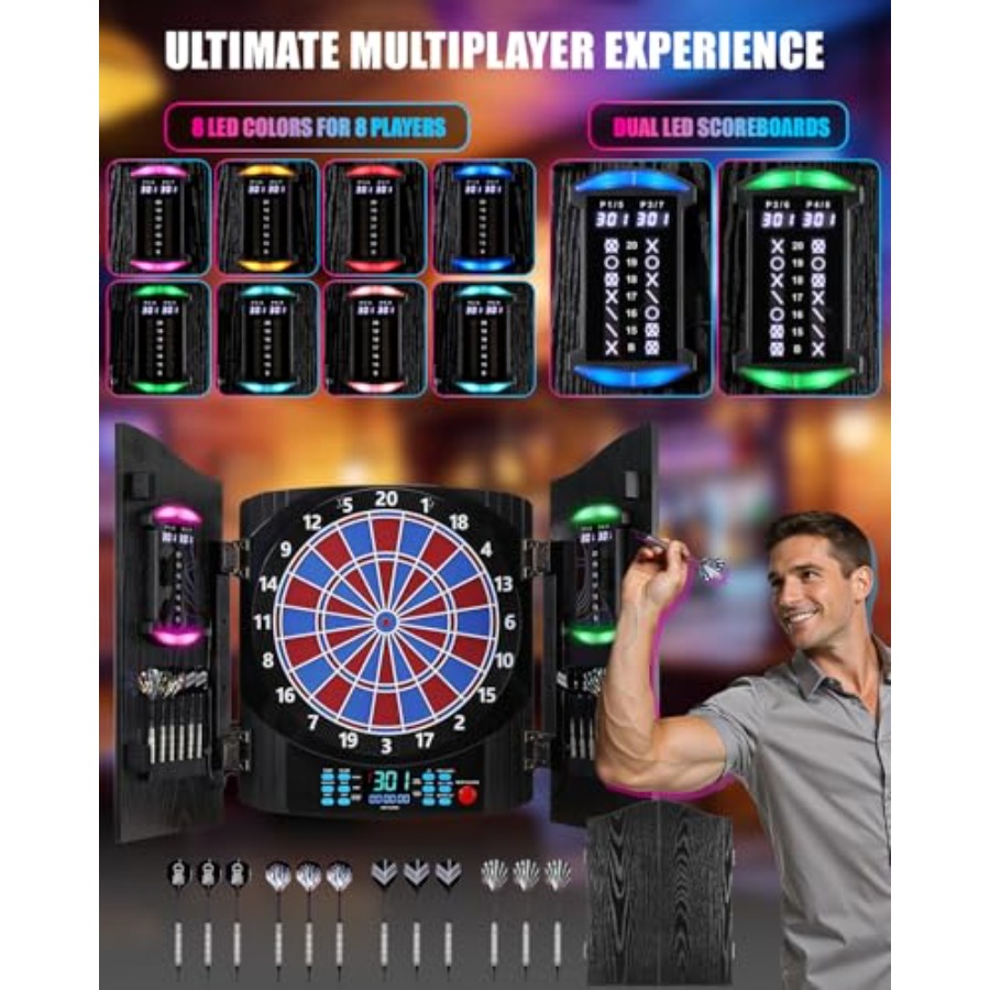 Electronic Dart Board, Electri - Electronic Dartboard Cabinet avaliação e preço