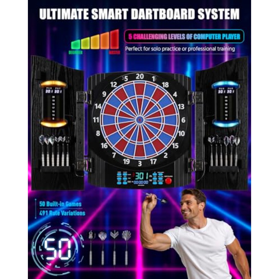 Electronic Dart Board, Electri - Electronic Dartboard Cabinet avaliação e preço