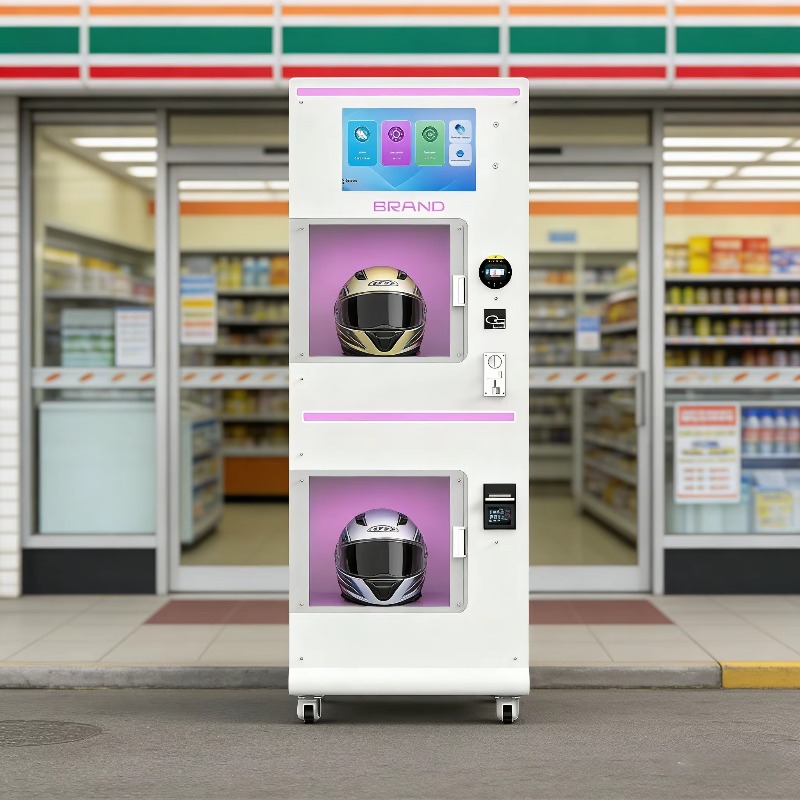 Custom Double Warehouse Helmet - Vending Machine Qr Code avaliação e preço